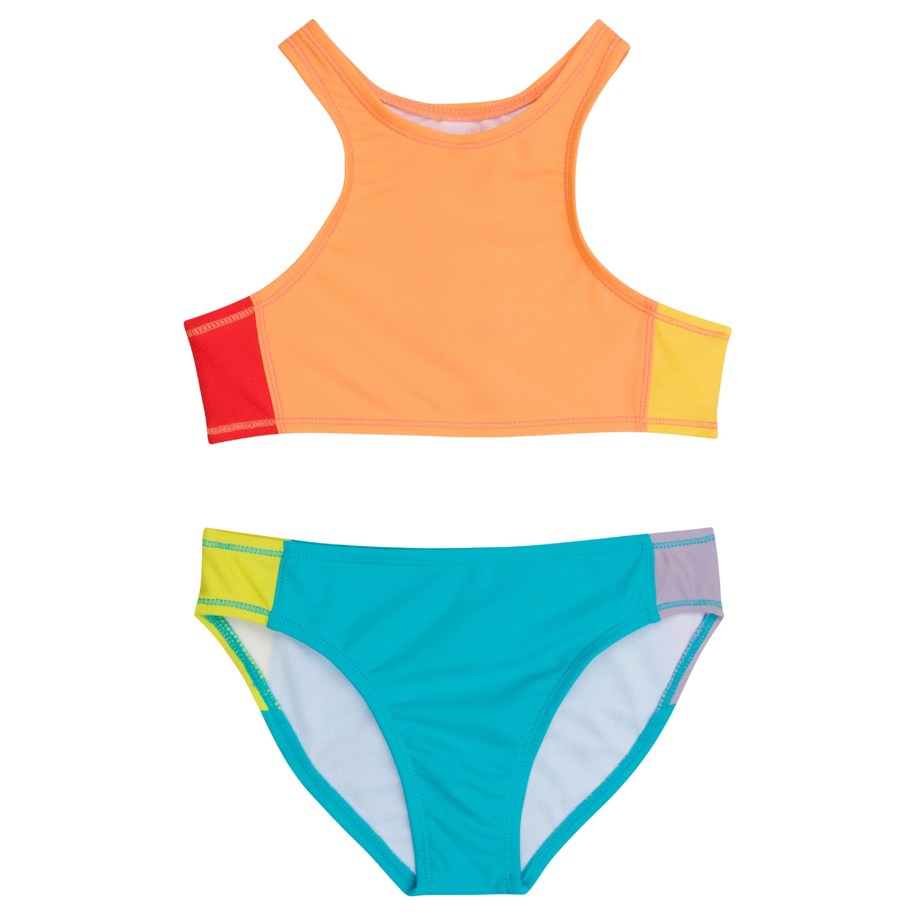 Girls Halter Top Bikini Set (2 Piece) | "Color Pop" | SwimZip