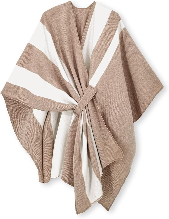 Moss Rose Women's Shawl Wrap Poncho Ruana Cape Open Front Cardigan Shawls for Fall Winter | Amazon (US)