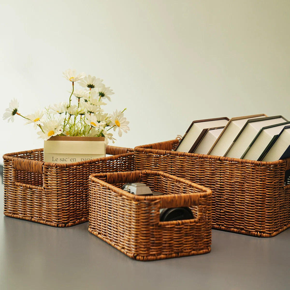 Bay Isle Home™ PP Rattan Decorative Basket (Set of 3) | Wayfair North America