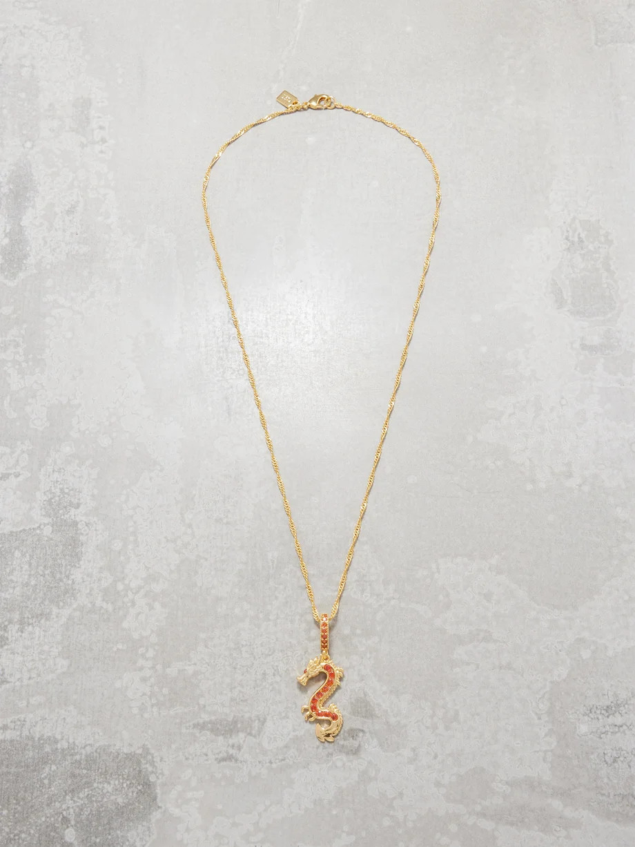 Dragon cubic zirconia & 18kt gold-plated necklace | Crystal Haze | Matches (US)