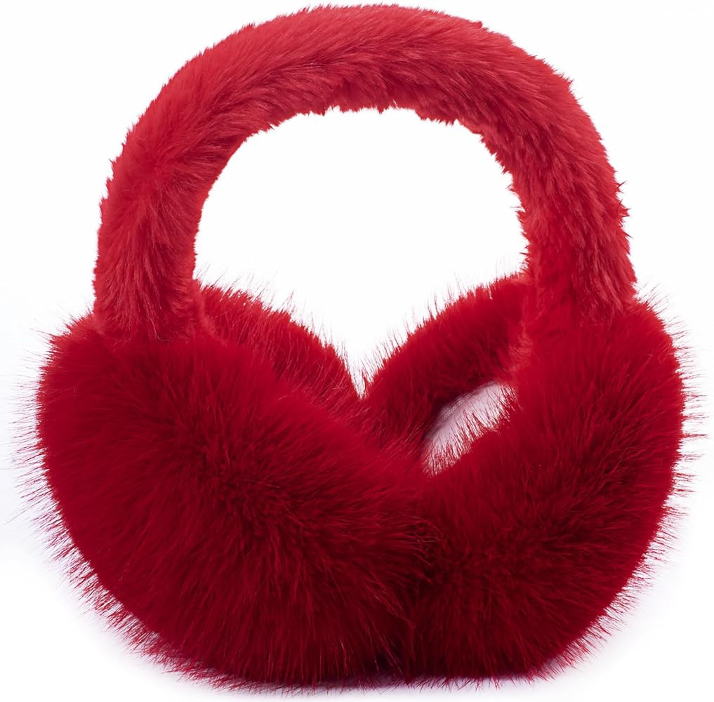 Winter Ear Muffs for Women Men - Foldable Fuzzy Earmuffs Faux Fur Ear Warmer, Perfect Ear Covers ... | Amazon (US)