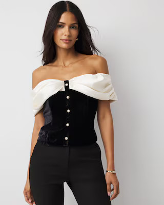 Satin + Velvet Bustier | White House Black Market