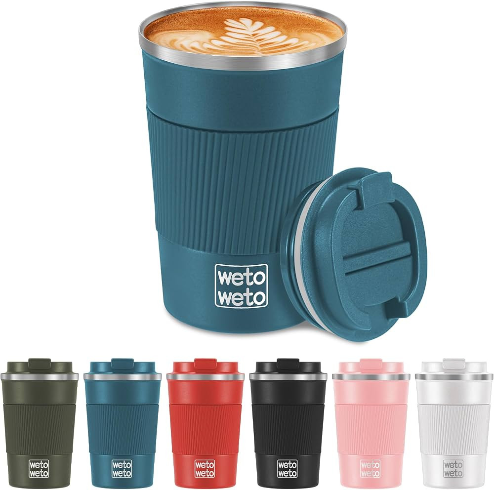 WETOWETO 12oz Stainless Steel Coffee Tumbler, Travel Coffee Mug, Insulated Coffee Mug with Lid, S... | Amazon (US)