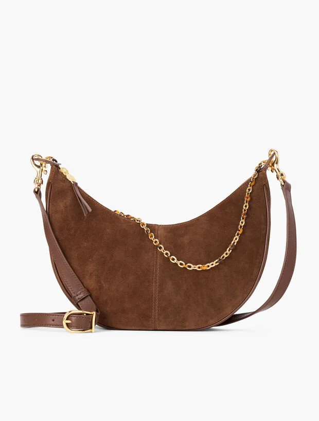 Faux Suede Crescent Bag | Talbots