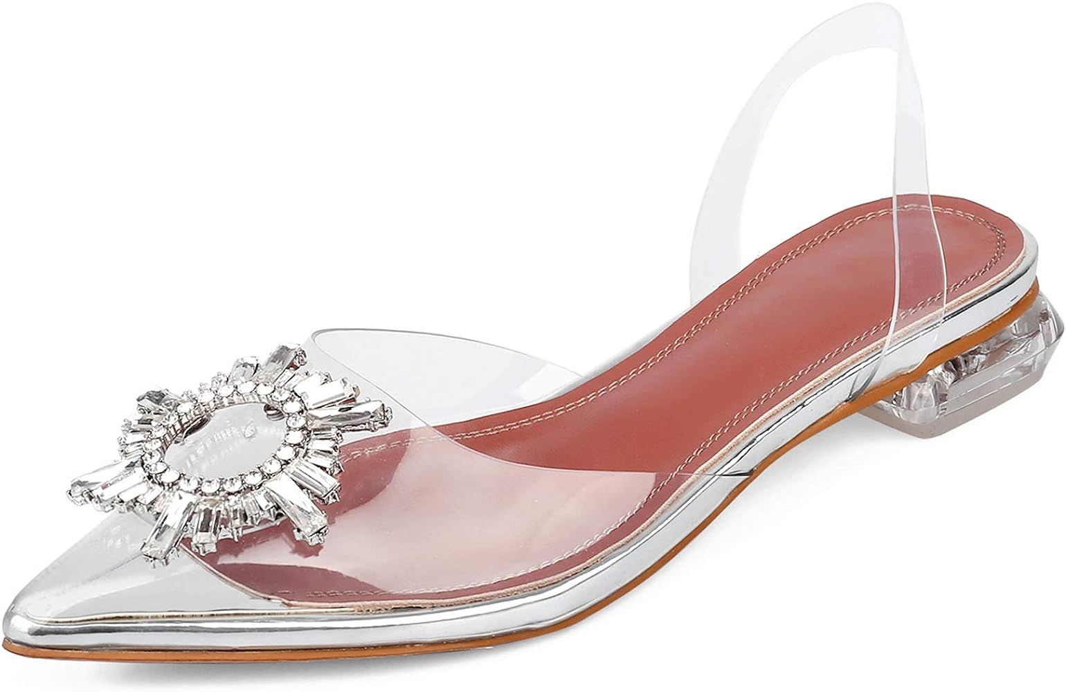 ARQA Sandals for Women Transparent PVC High Heels Clear Heel Diamond Sandal Dress Pumps | Amazon (US)