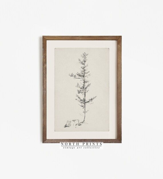 Rustic Sketch Art | Pine Tree Christmas Decor | Holiday PRINTABLE | Downloadable Digital | 915 | Etsy (UK)