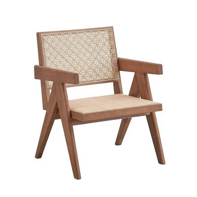 Simple Relax Rattan and Wood Accent Chair in Natural | Target