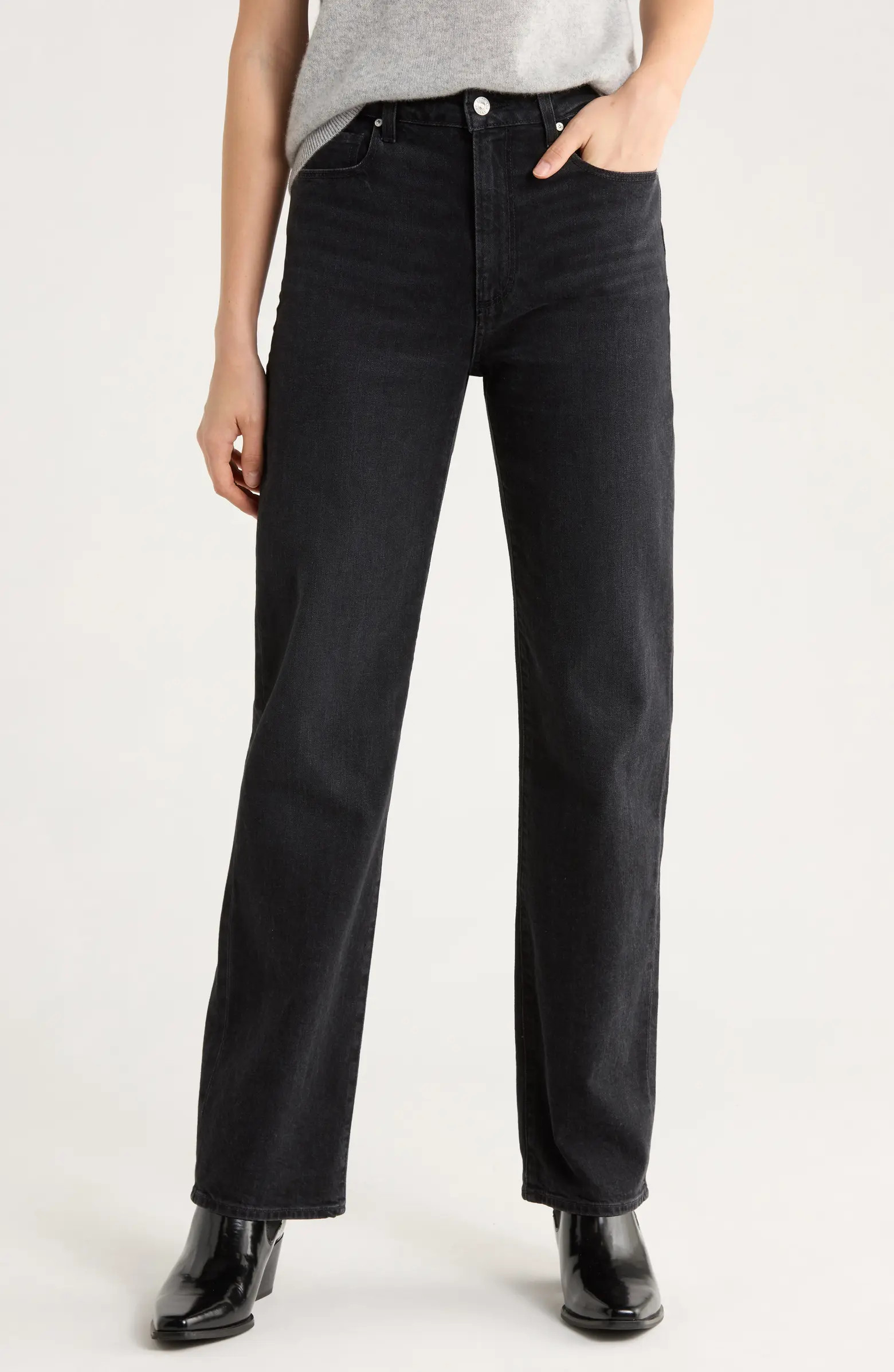Stevie High Waist Ankle Straight Leg Jeans | Nordstrom