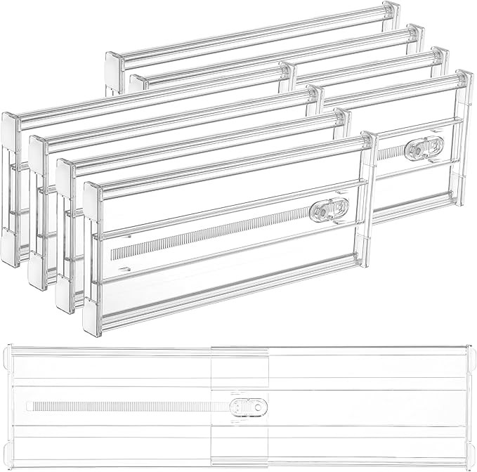 Vtopmart 8 Pack 6" Tall Upgrade Drawer Dividers for Big and Deep Drawer, 12.8"-22.3" Adjustable E... | Amazon (US)