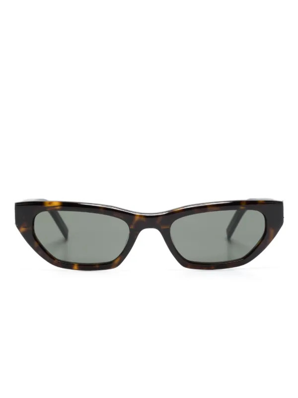 Saint Laurent Eyewear tortoiseshell-effect cat-eye Frame Sunglasses - Farfetch | Farfetch Global