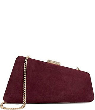 Dune London Balance Asymetrical Rhinestoned Closure Clutch - Burgundy | Dillard's