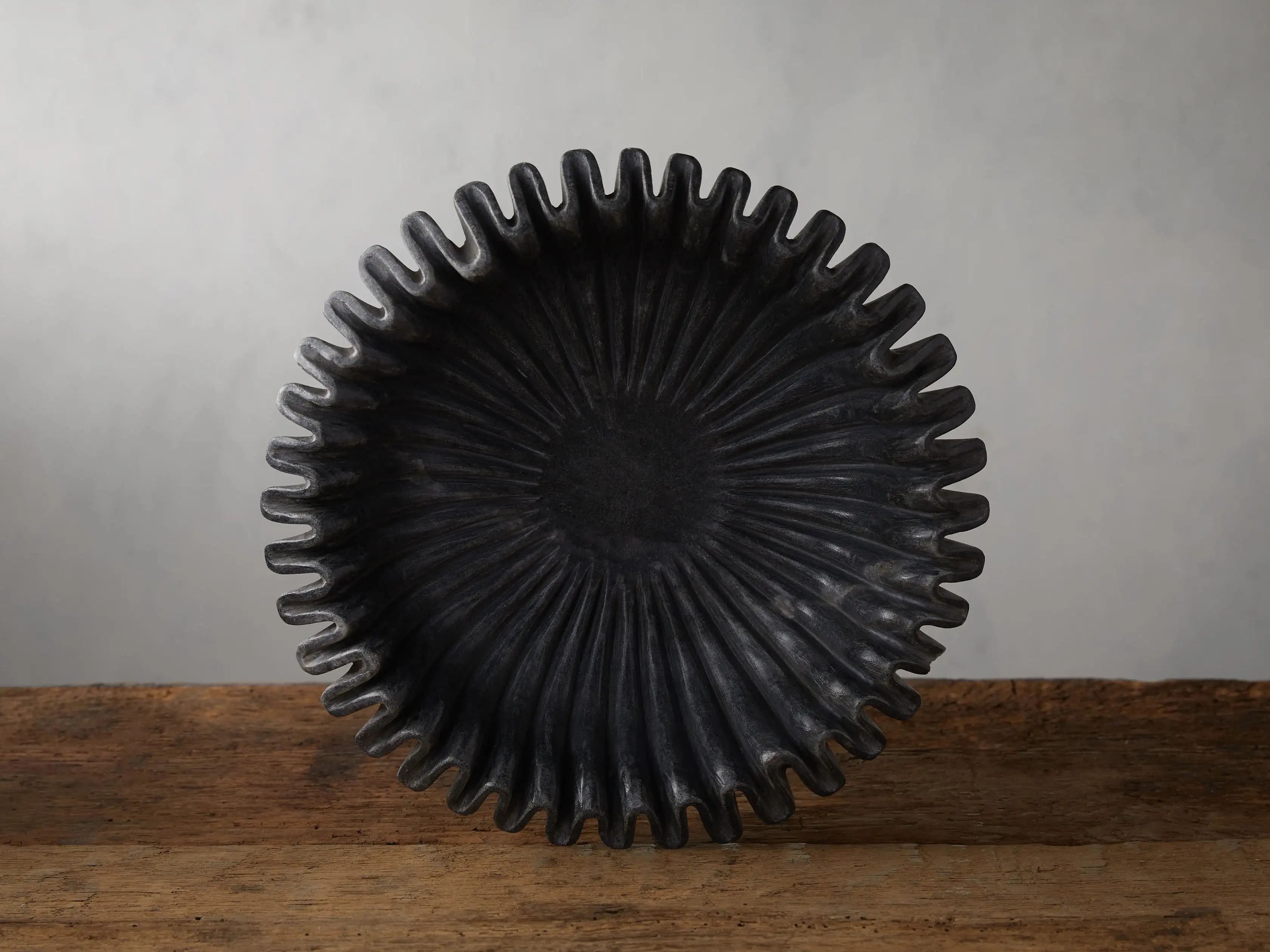 Black Marble Ruffle Bowl | Arhaus