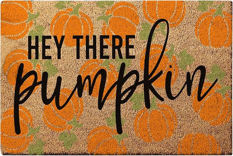 Halloween Doormats Door Mat Hey There Pumpkin Doormat Welcome Front Door Decorations Halloween D... | Amazon (US)