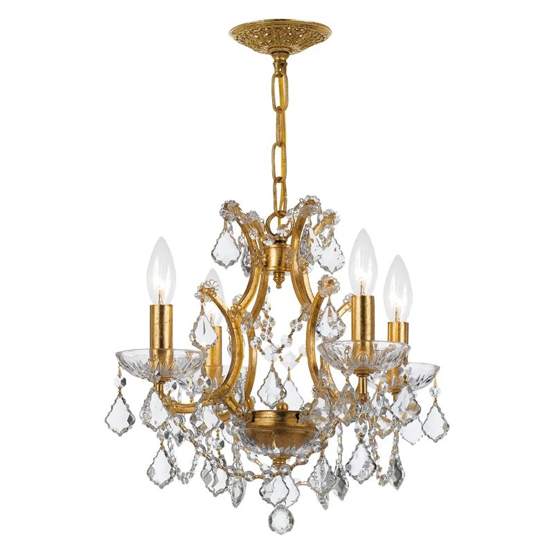 Damontay 4 - Light Candle Style Classic / Traditional Chandelier with Crystal Accents | Wayfair North America