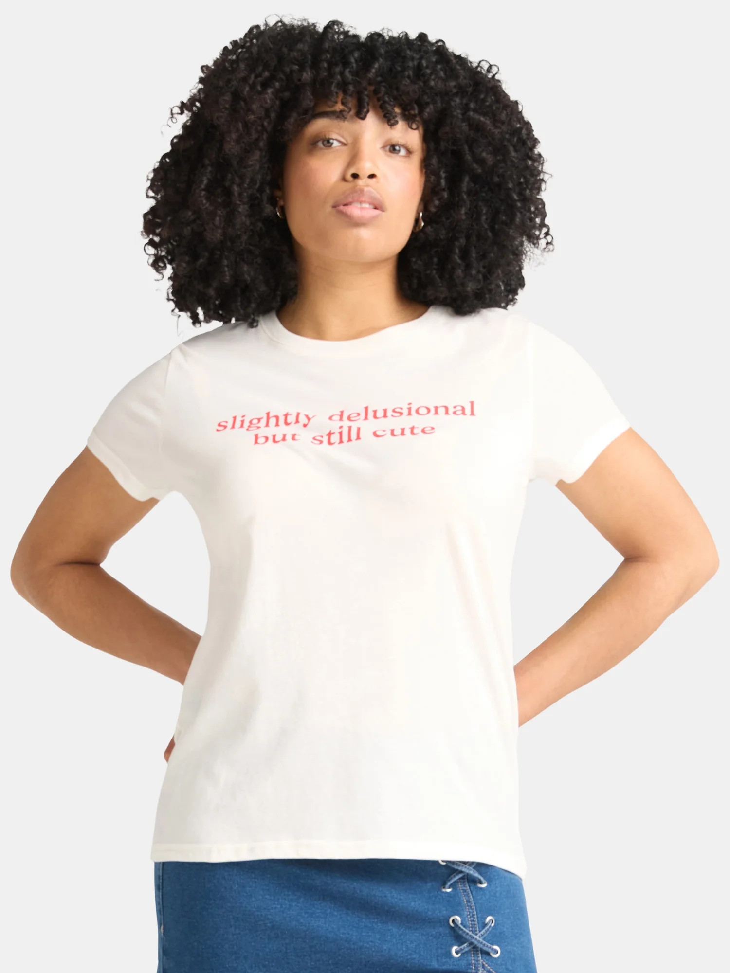 Slightly Delusional Women's Graphic Tee with Short Sleeves, Sizes XXS-XXL | Walmart (US)
