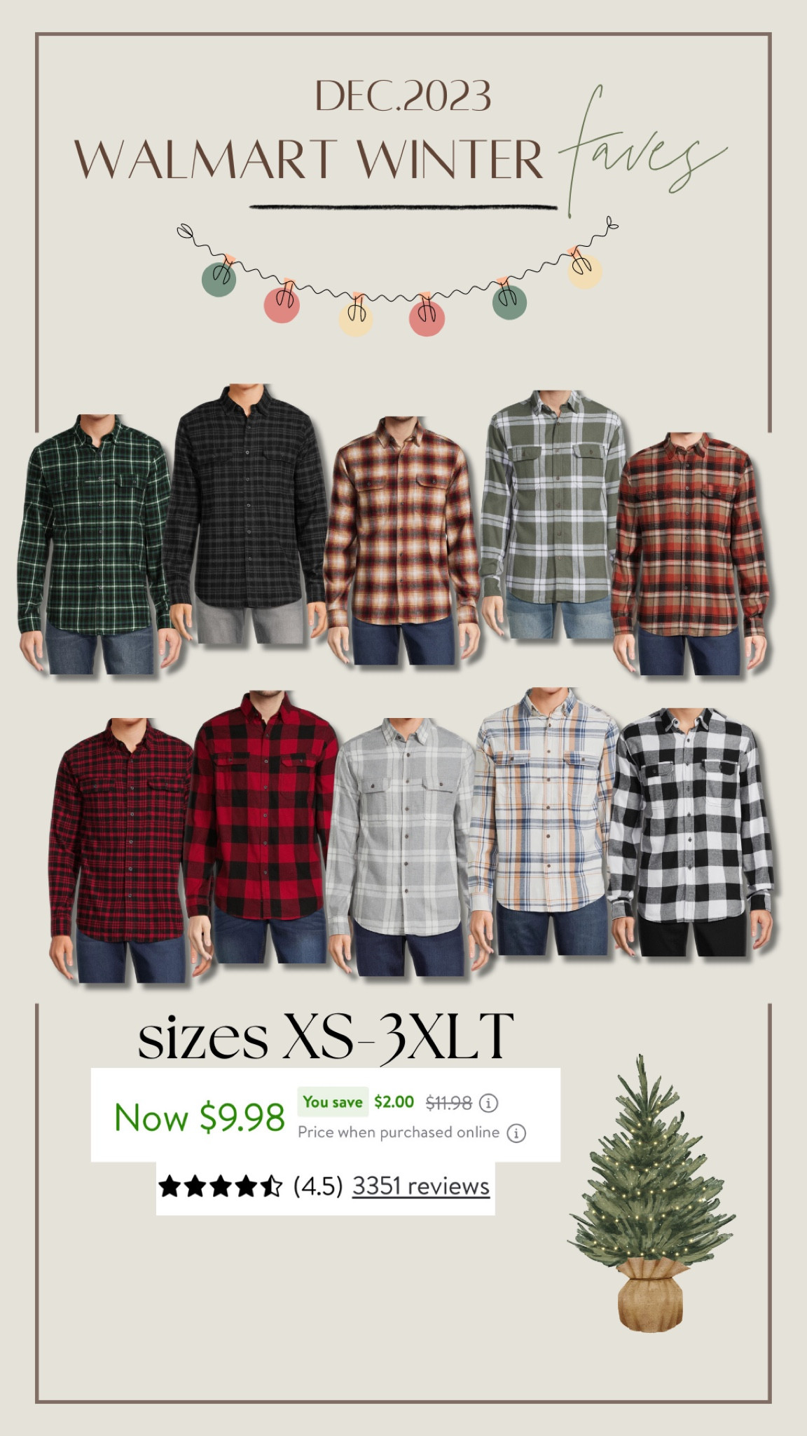$10 men’s flannel — 13 different colors & fully stocked in most sizes! 🎄🤎 JD loves this one! Arrives by Christmas! 🎅🏻@walmartfashion #walmartpartner #walmartfashion

For him / gift idea / flannel / plaid / under $20 / holiday outfits / mens / Holley Gabrielle 

#LTKGiftGuide #LTKSeasonal #LTKmens