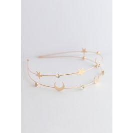 Moon and Star Golden Headband | Chicwish