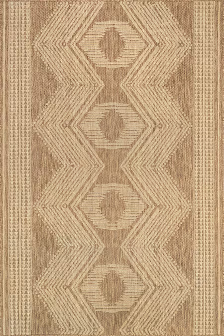 Light Brown Iris Totem Indoor/Outdoor Flatweave 8' x 10' Area Rug | Rugs USA