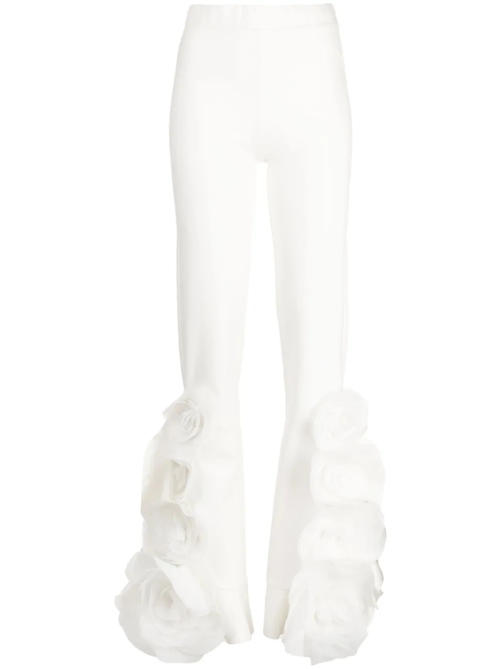 Cynthia Rowley frilled-hem Zipped Flared Trousers | White | FARFETCH | Farfetch Global