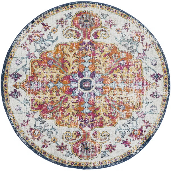 Hillsby Oriental Blue/Orange Area Rug | Wayfair North America