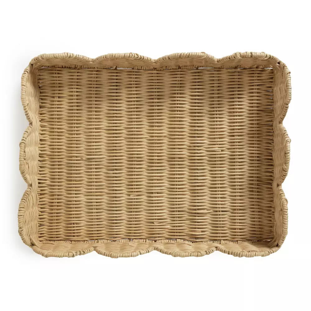 Habitat Scallop Woven Tray - Natural | Habitat UK