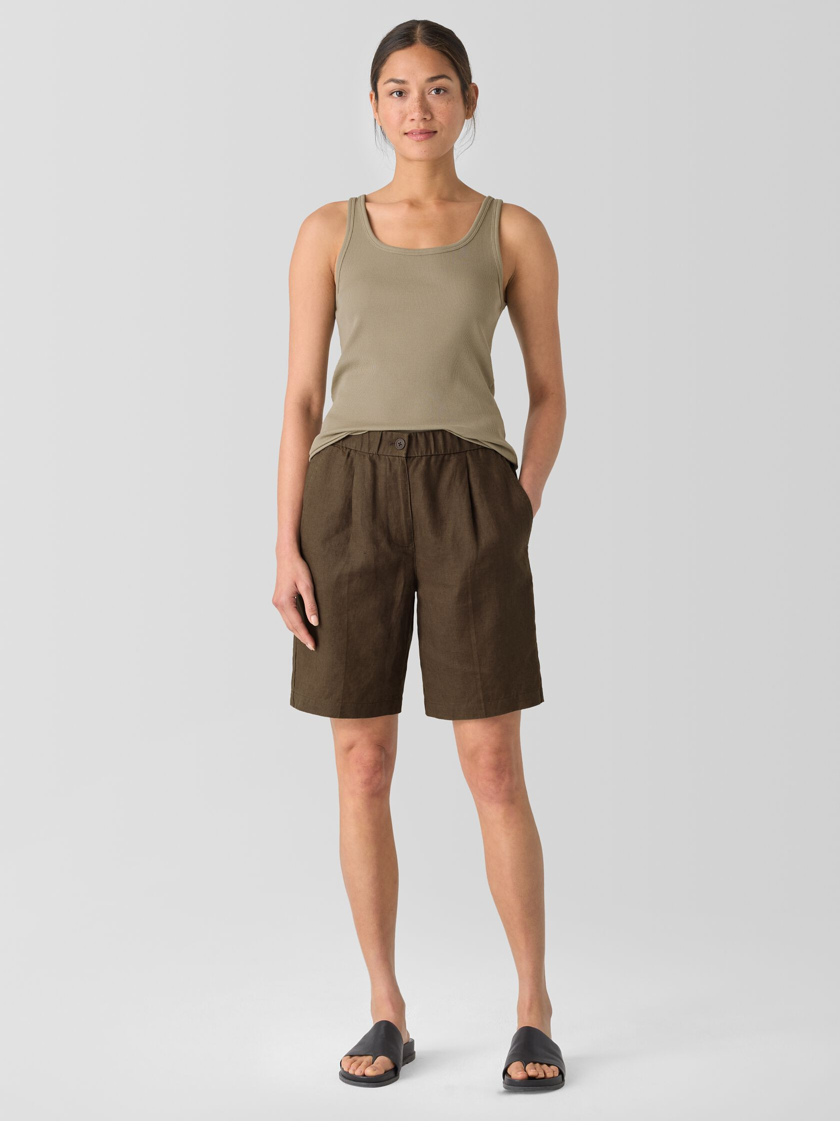 Organic Cotton Stretch Rib Scoop Neck Tank | Eileen Fisher