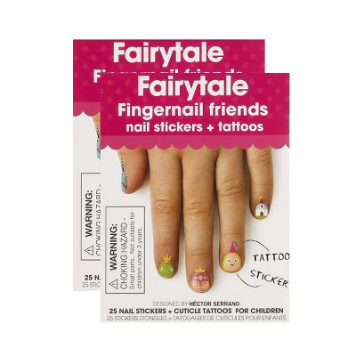 Wrapables Fingernail Friends Colorful Nail Stickers Nail Art for Children, 50 Fairytale Stickers & 50 Cuticle Tattoos | Target