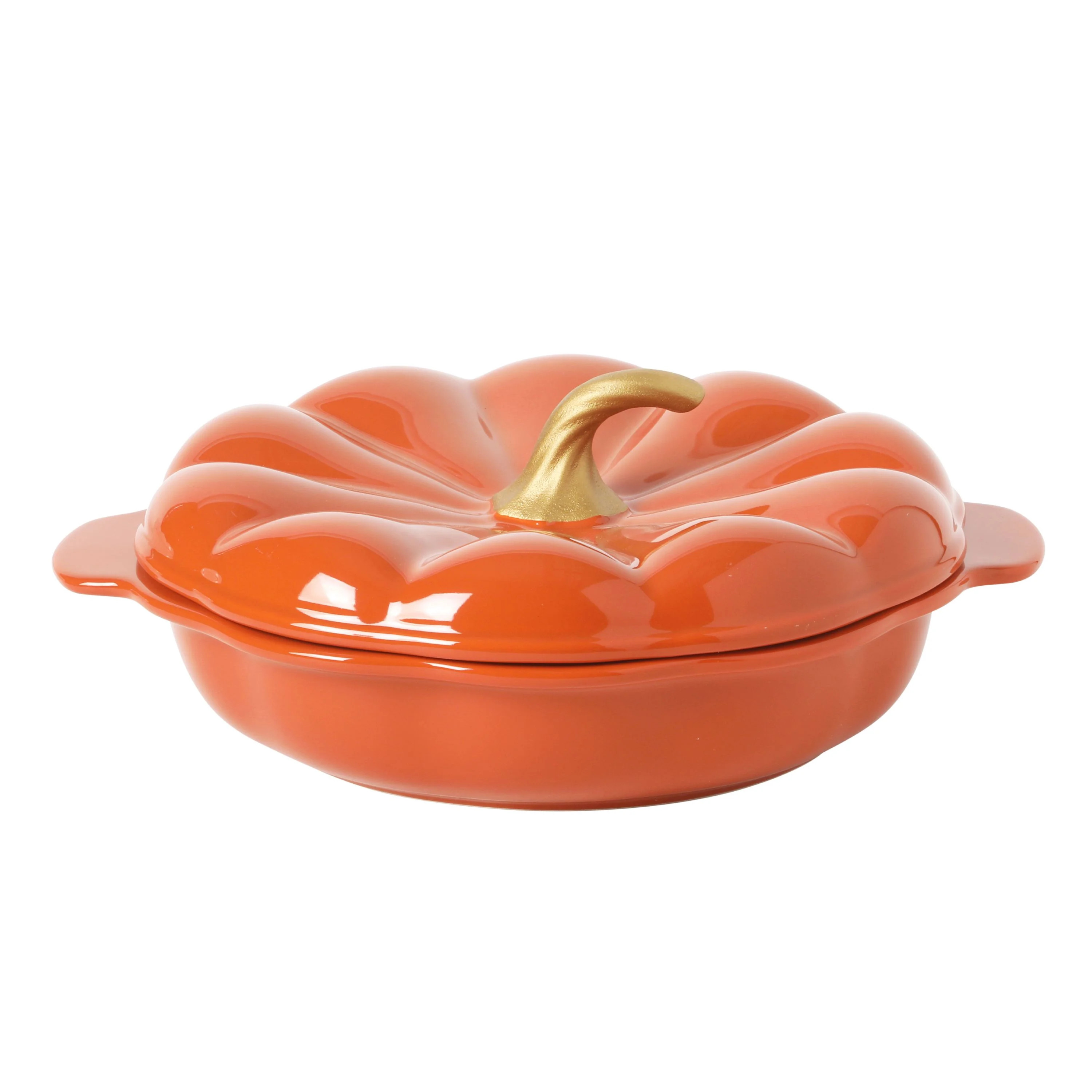 The Pioneer Woman 10-Inch Orange Stoneware Pumpkin Pie Dish with Lid - Walmart.com | Walmart (US)