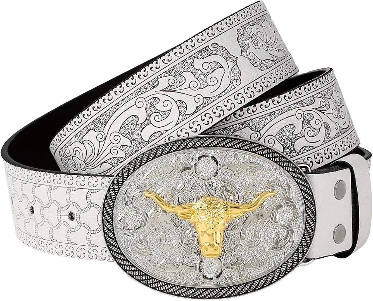 Verdusa Women's Vintage Western Leather Buckle Belt | Amazon (US)