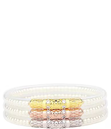 BuDhaGirl Three Queens Pearl All Weather Bangles� Bracelet Set - L | Dillard's