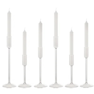Candlestick Holders, Glass Taper Candle Holders Set Of 6, Candle Holders For Candlesticks, For Christmas Events Party Wedding Reception Table Centerpi | Wayfair North America