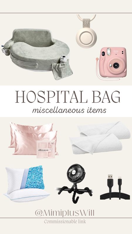 Miscellaneous items I’m bringing to the hospital! 

My Breast Friend nursing pillow 
Hatch portable sound machine  
Polaroid camera 
Pillows and Kitsch pillow cases 
Boll and Branch towels 
Portable fans 
Extra long phone charger 

#Hospitalbag

#LTKFamily #LTKBaby #LTKFindsUnder50