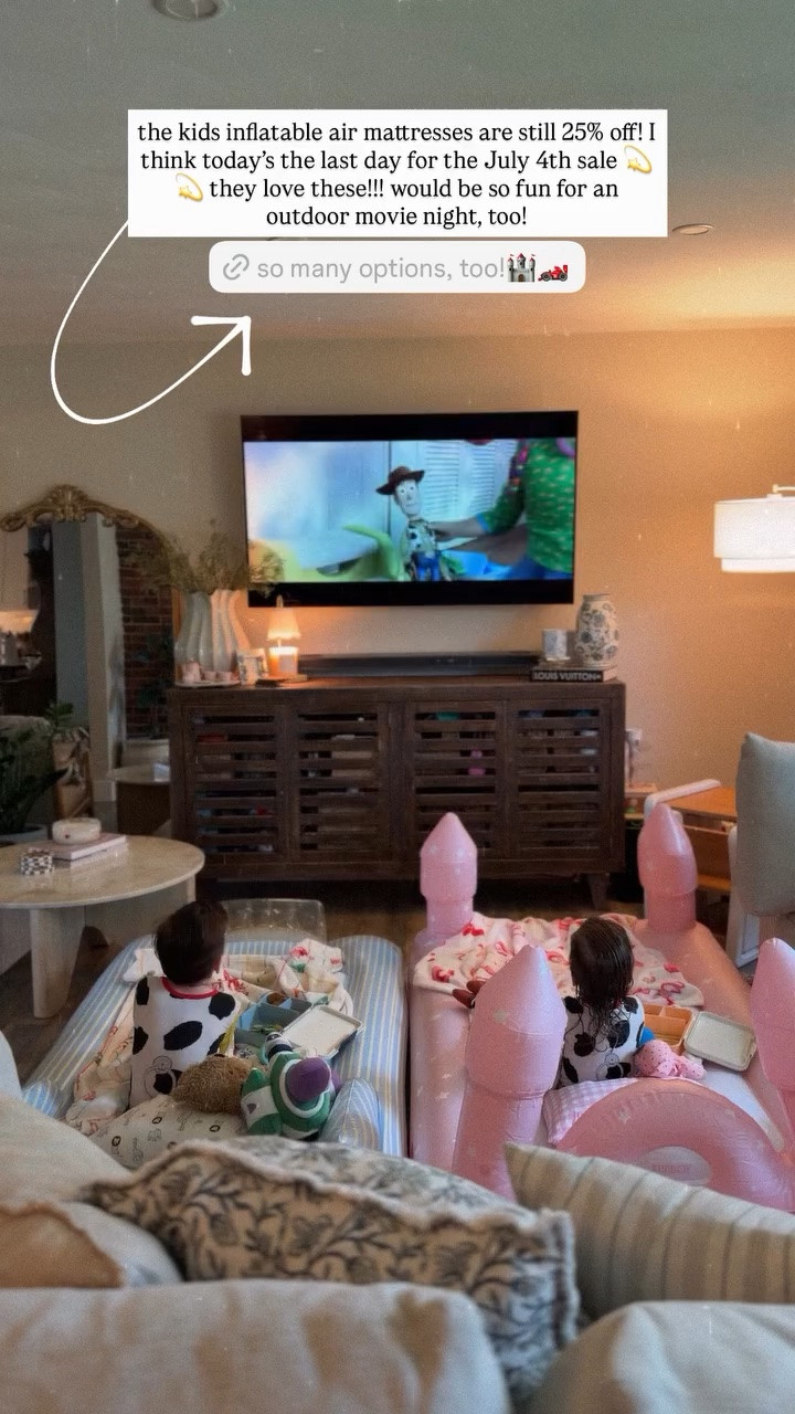 the kids inflatable air mattresses are still 25% off! I think today’s the last day for the July 4th sale 💫💫 they love these!!! would be so fun for an outdoor movie night, too!  @funboy @shopmy