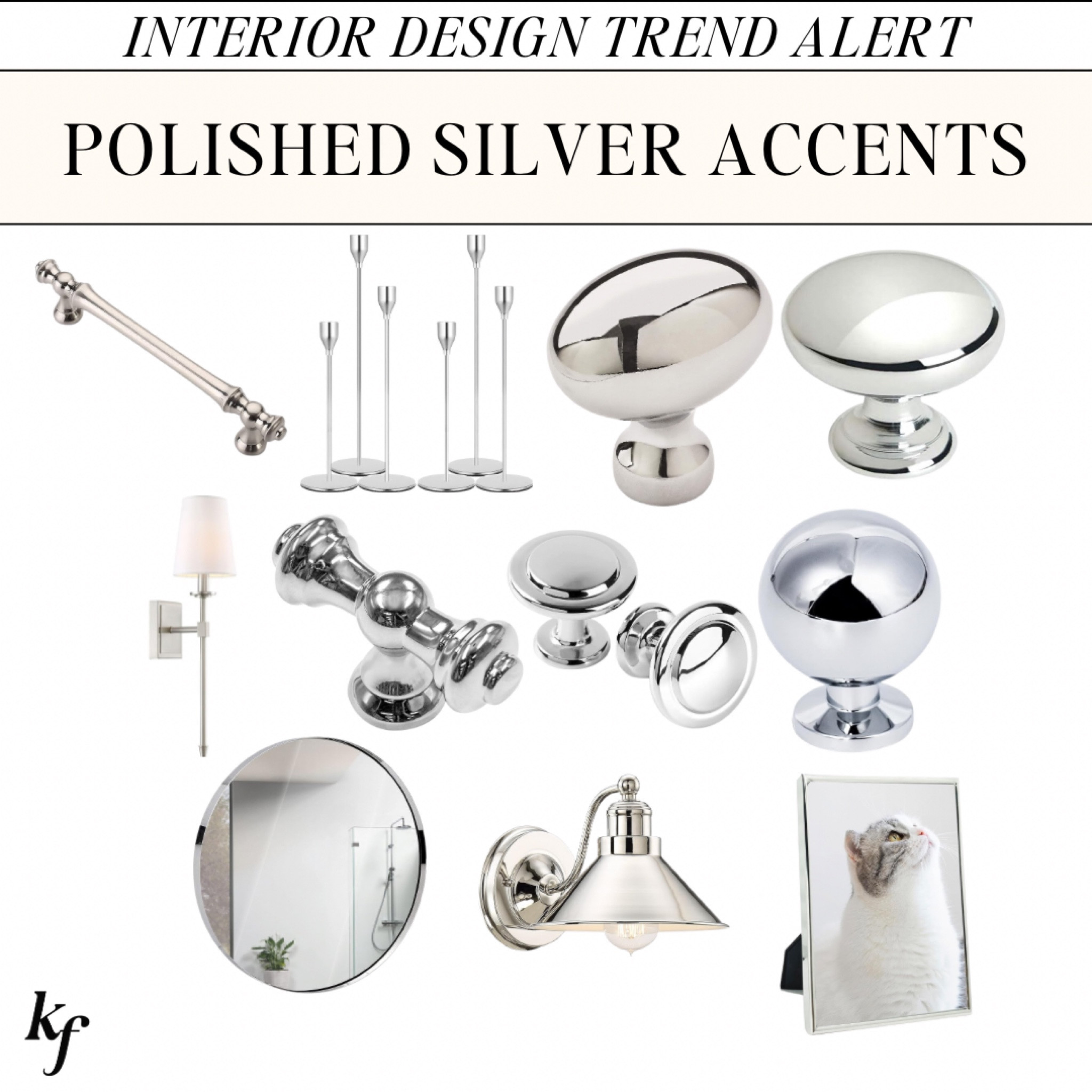 Polished silver home accents for the trendy home decor lover
