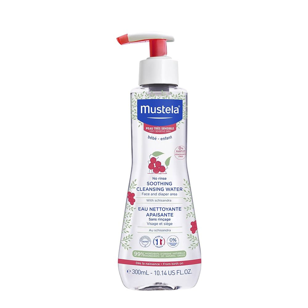 Mustela Baby Soothing Cleansing Water - No-Rinse Micellar Water for Very Sensitive Skin - with Na... | Amazon (US)