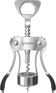 IPOW Wine Opener, Zinc Alloy Wine Bottle Opener, Wing Corkscrew Heavy Duty, Manual Multifunctiona... | Amazon (US)