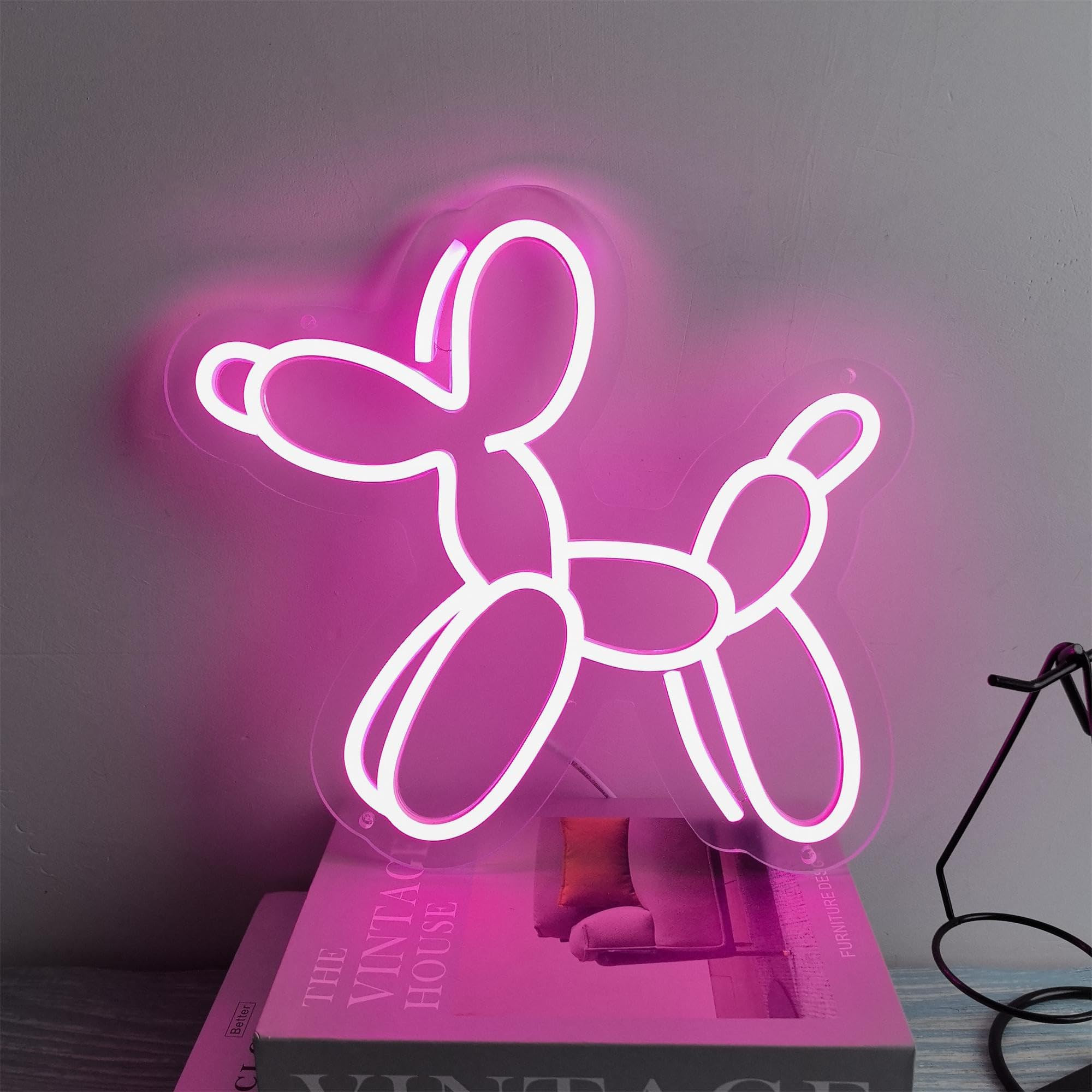 Balloon Dog Neon Sign – Colorful LED Decor for Children's Bedrooms, Nurseries, Pet Shops, and K... | Amazon (US)