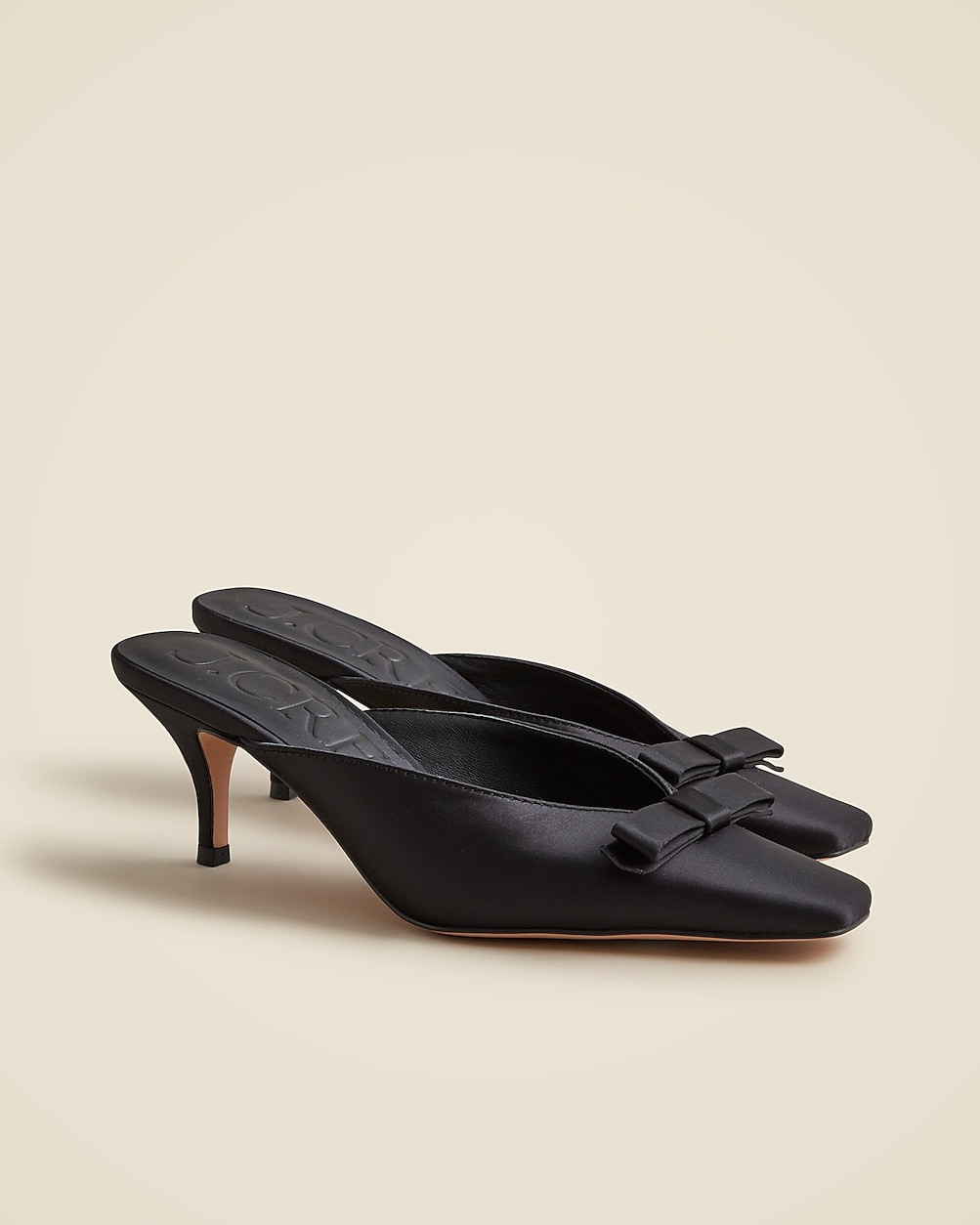 Leona mule heels in satin | J. Crew US