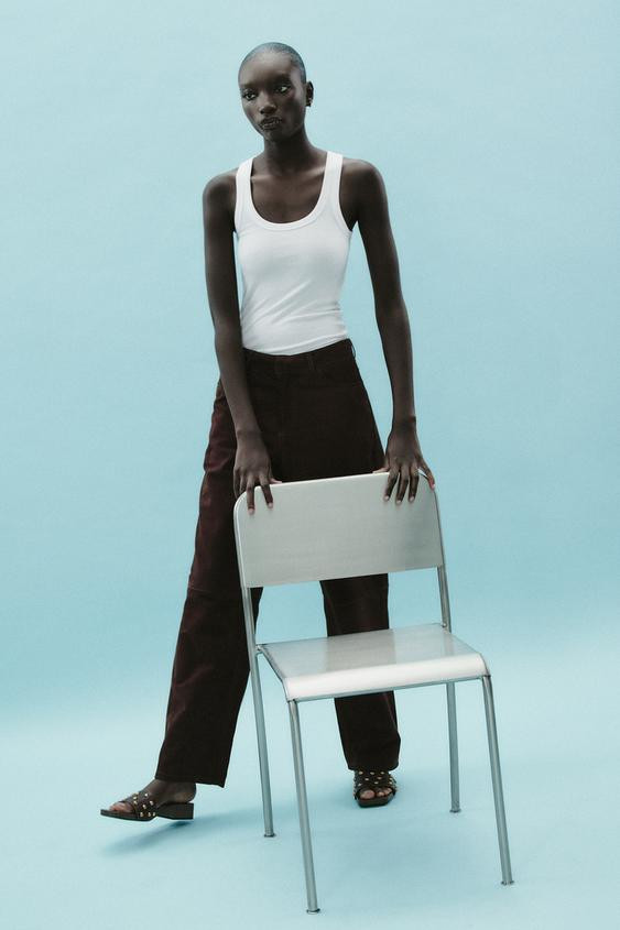 STUDDED LEATHER HIGH-HEEL SANDALS | Zara UK