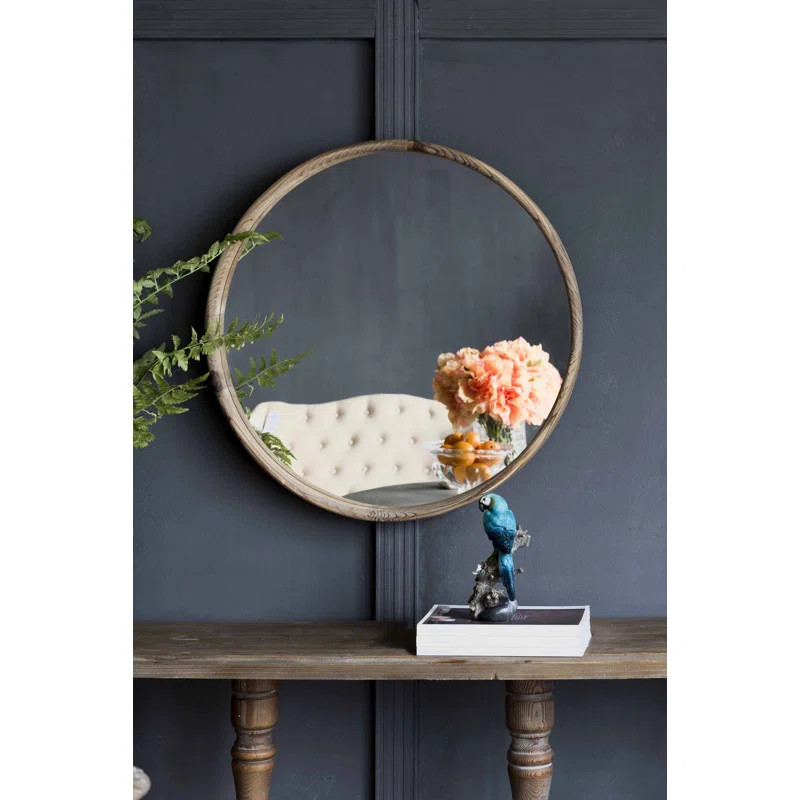 Krenar Round Wood Wall Mirror | Wayfair North America