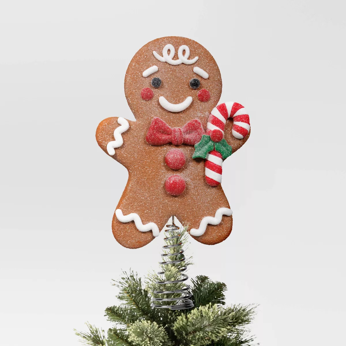 Christmas Plastic Gingerbread Man Tree Topper Candy Cane - Wondershop™ | Target