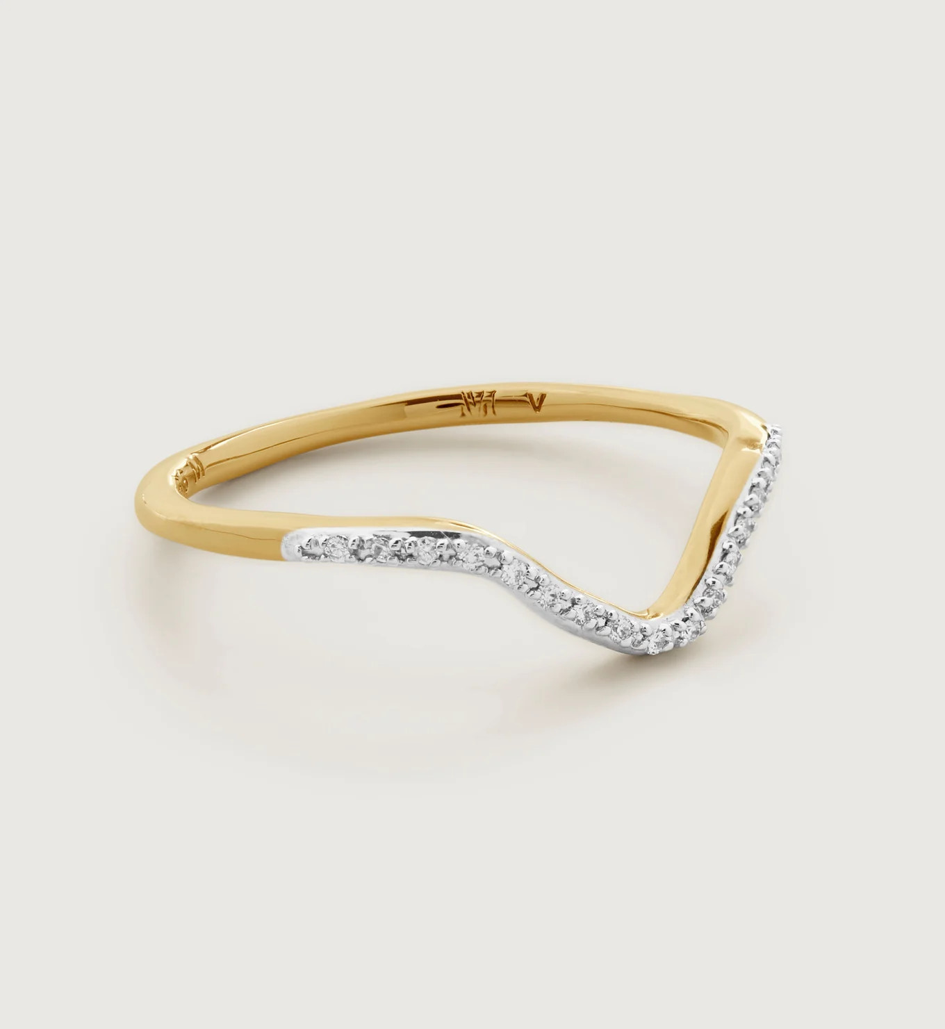 Riva Diamond Wishbone Stacking Ring | Monica Vinader (Global)