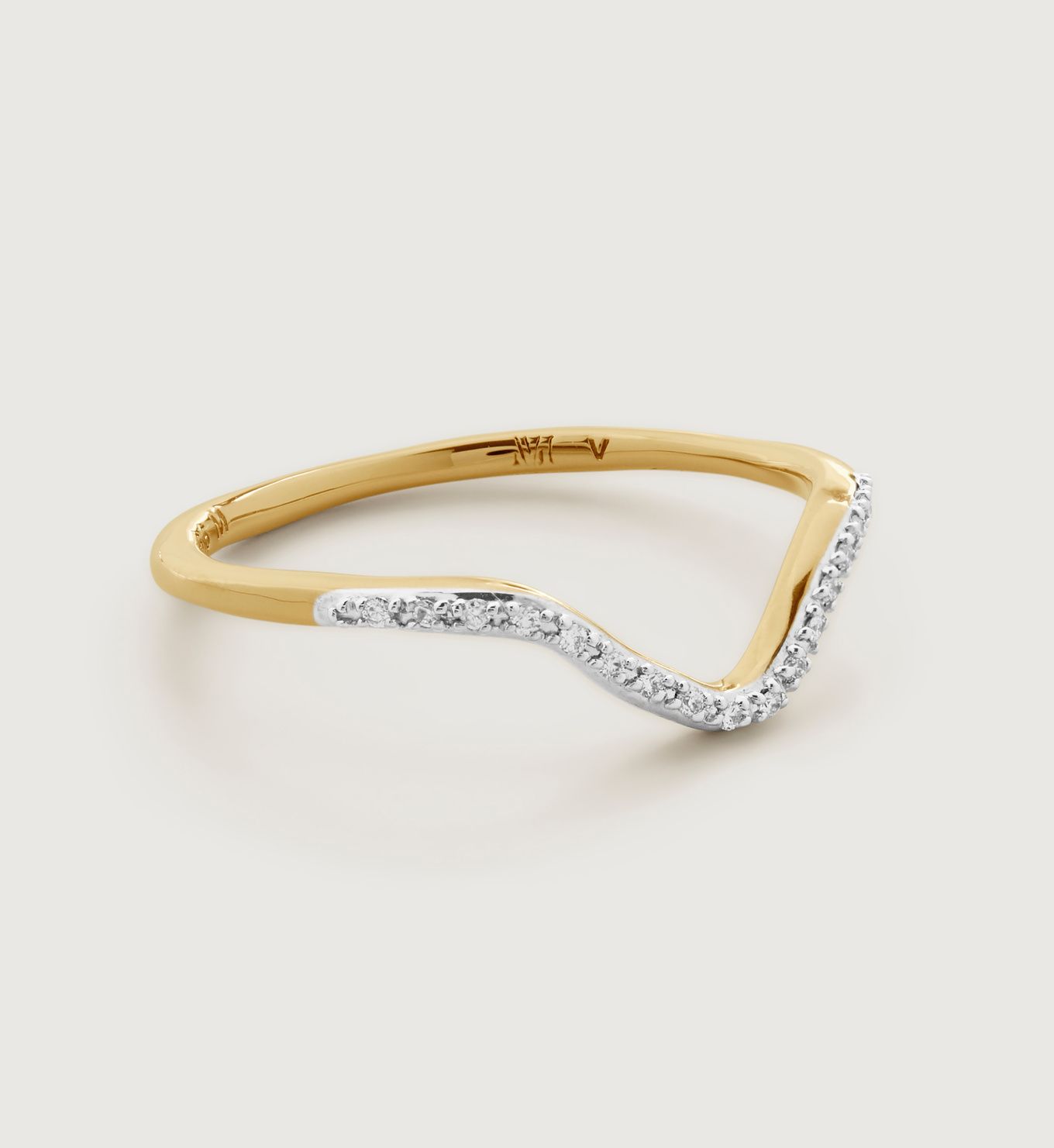 Riva Diamond Wishbone Stacking Ring | Monica Vinader (Global)