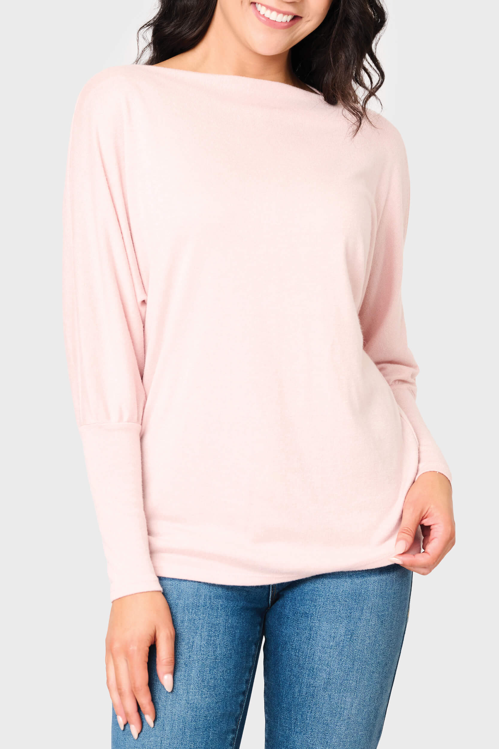 Slouchy Luxe Open Neck Sweater | Cozy Like-Cashmere Knit Top | Gibson
