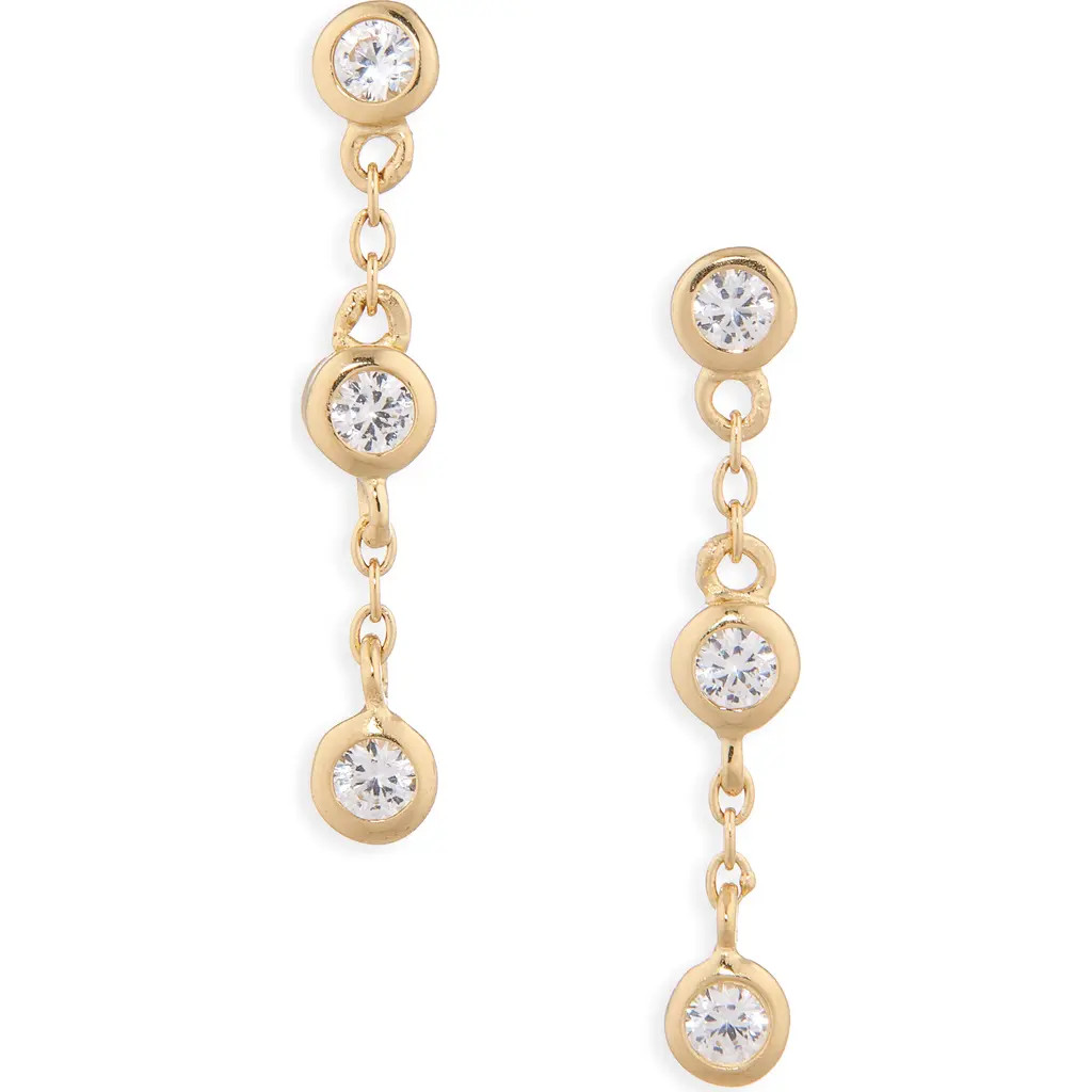 Madewell Demi-Fine Crystal Drop Earrings in Gold/clear at Nordstrom | Nordstrom