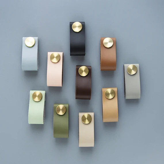 Leather Drawer Pull Mordern Cabinet Knobs Furniture Closet | Etsy | Etsy (US)