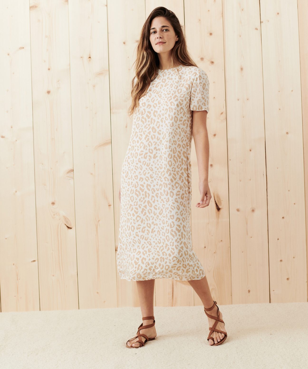 Silk Midi Dress - Snow Leopard | Jenni Kayne | Jenni Kayne