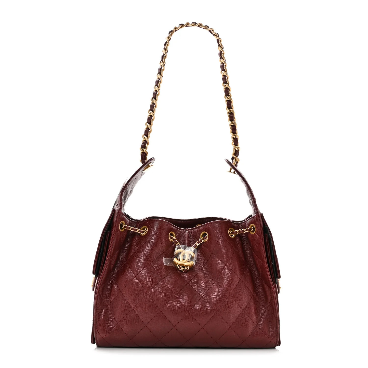 Caviar Quilted Small Chanel 25 Handbag Burgundy | FASHIONPHILE (US)