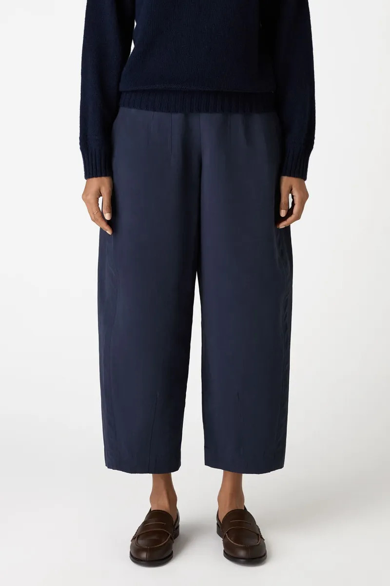 Currant Barrel Leg Trouser - Navy-XS | Bamford