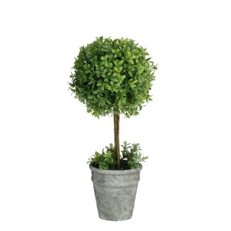 18"" Potted Artificial Round Boxwood Topiary | Walmart (US)